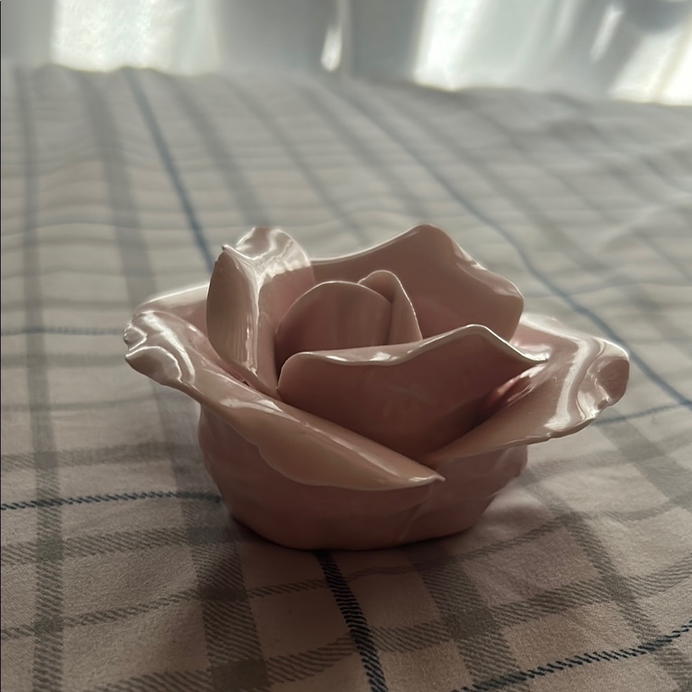 Pink Ceramic Rose Decor